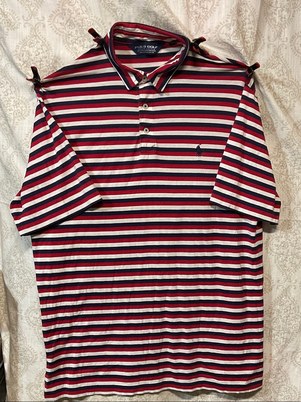 Ralph Lauren Polo Golf Men's Red, Navy & White Striped Shirt